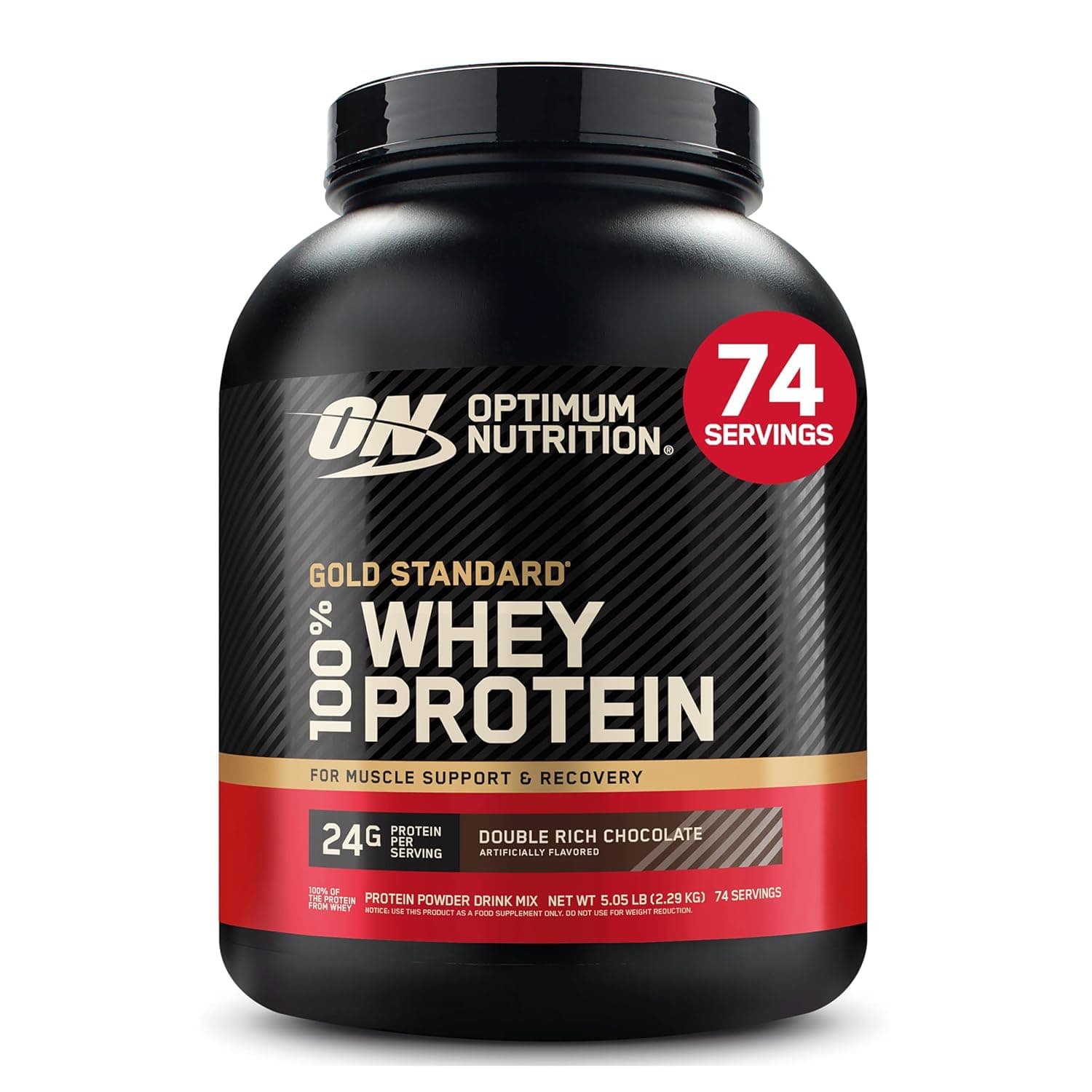 Optimum Nutrition Gold Standard 100% Whey Protein Powder, Double Rich Chocolate, 5 Pound