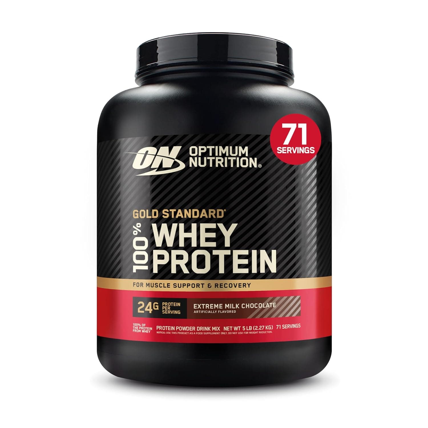 Optimum Nutrition Gold Standard 100% Whey Protein Powder, Extreme Milk Chocolate, 5 Pound