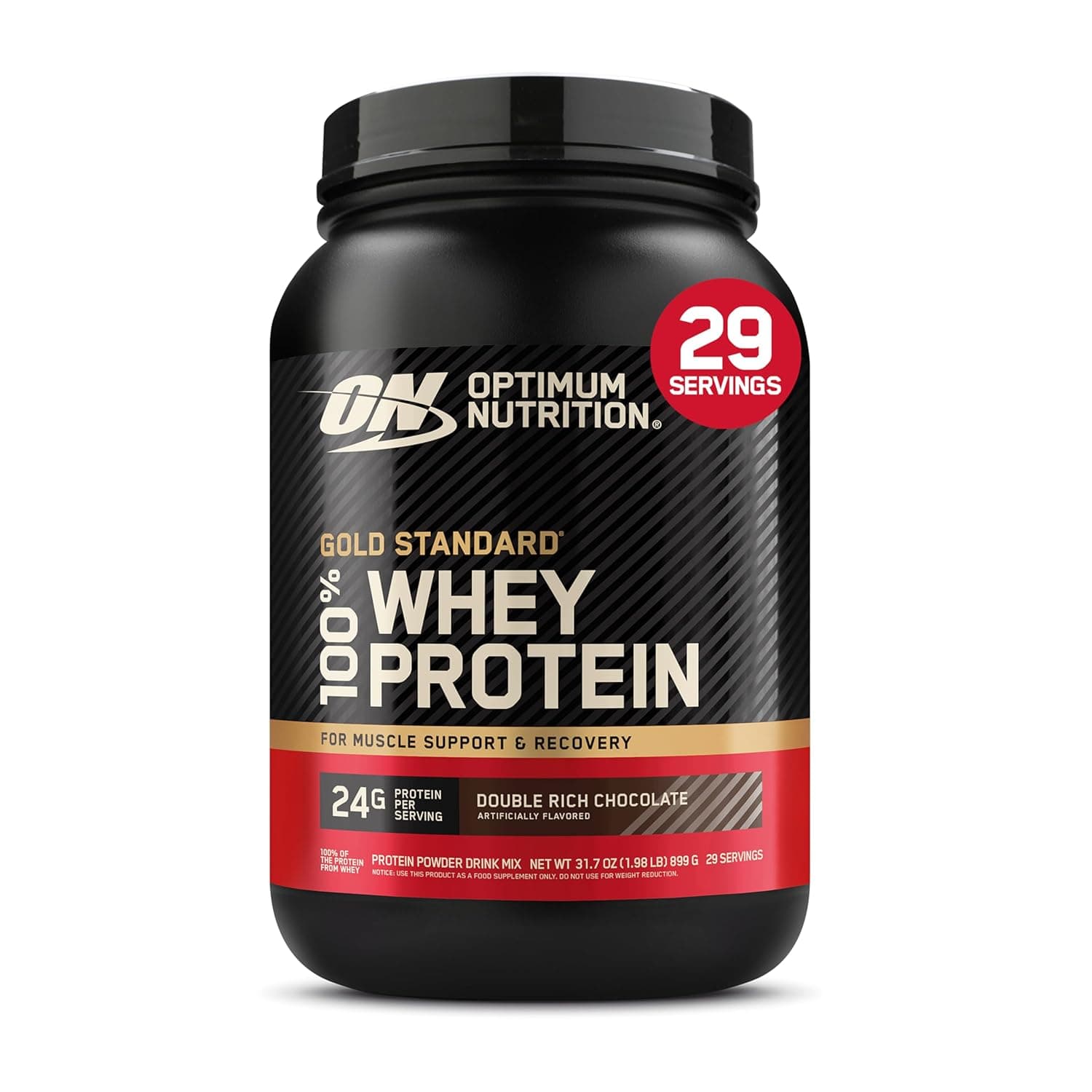 Optimum Nutrition Gold Standard 100% Whey Protein Powder, Double Rich Chocolate 1.98 Pound